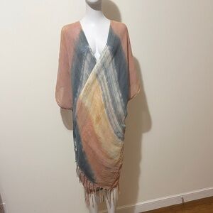 Free People Watercolor Rayon Kimono